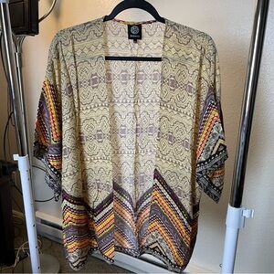 Rayon Kimono with Floral and Geometric Patterns